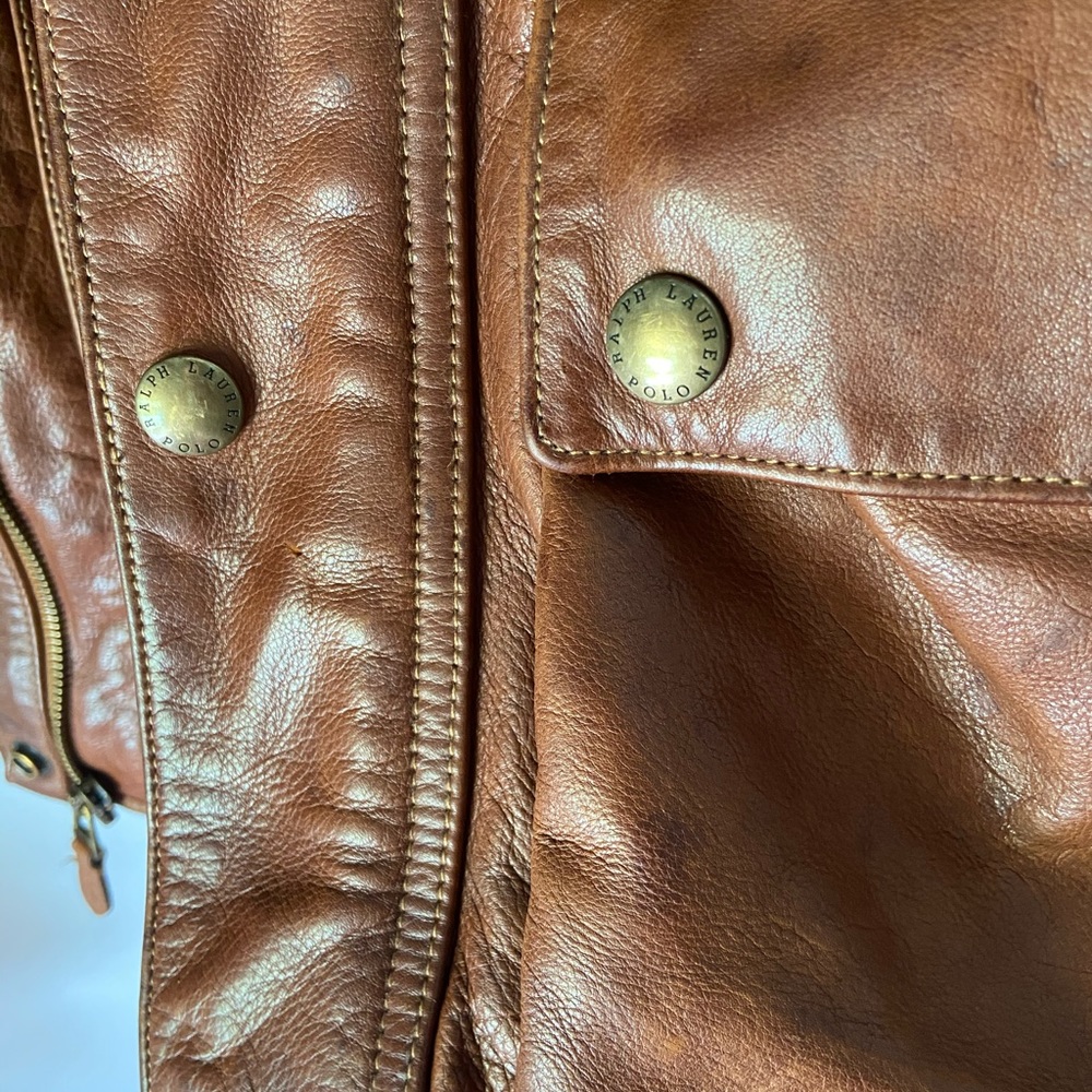 Men’s Ralph Lauren Southbury Leather Biker Jacket - Picture 8 of 16